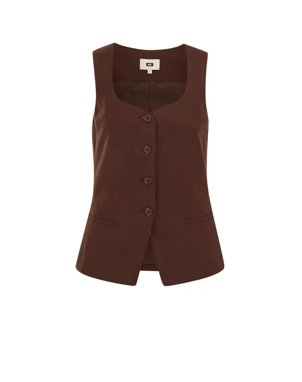 WE Fashion WE Fashion Telovnik  temno rjava