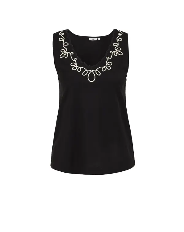 WE Fashion WE Fashion Top  črna / bela