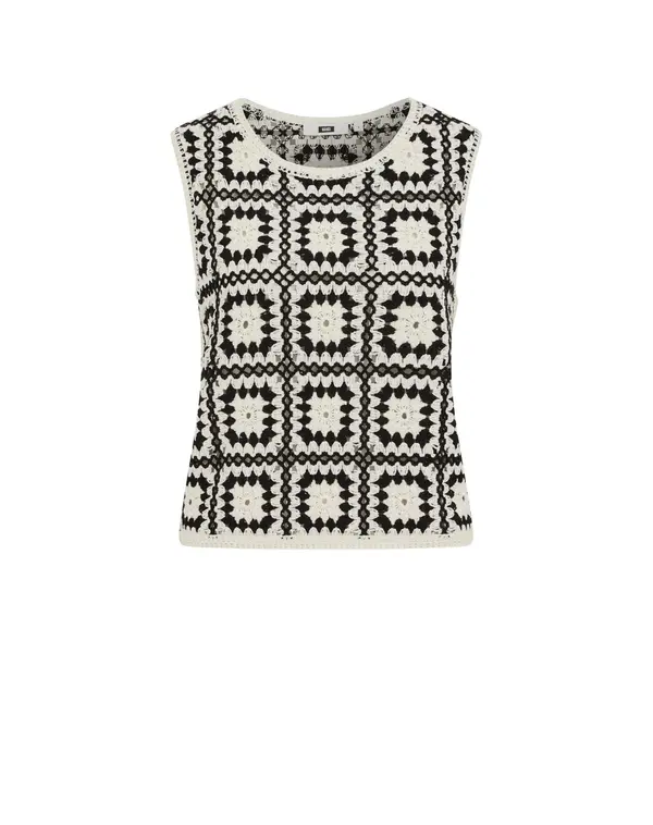 WE Fashion WE Fashion Top  črna / bela