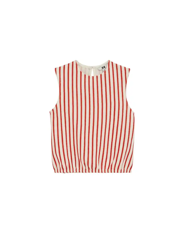 WE Fashion WE Fashion Top  ecru / ognjeno rdeča