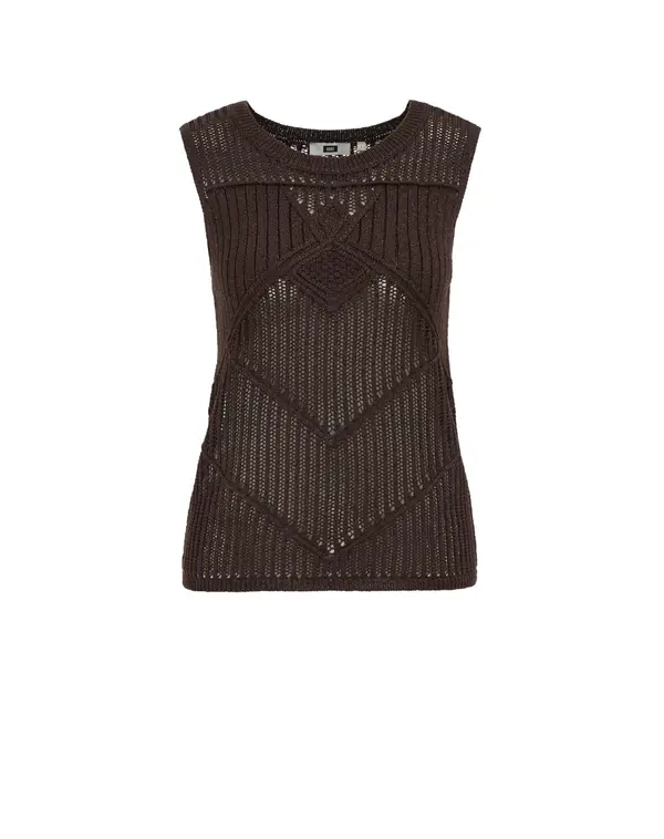 WE Fashion WE Fashion Top z naramnicami  temno rjava