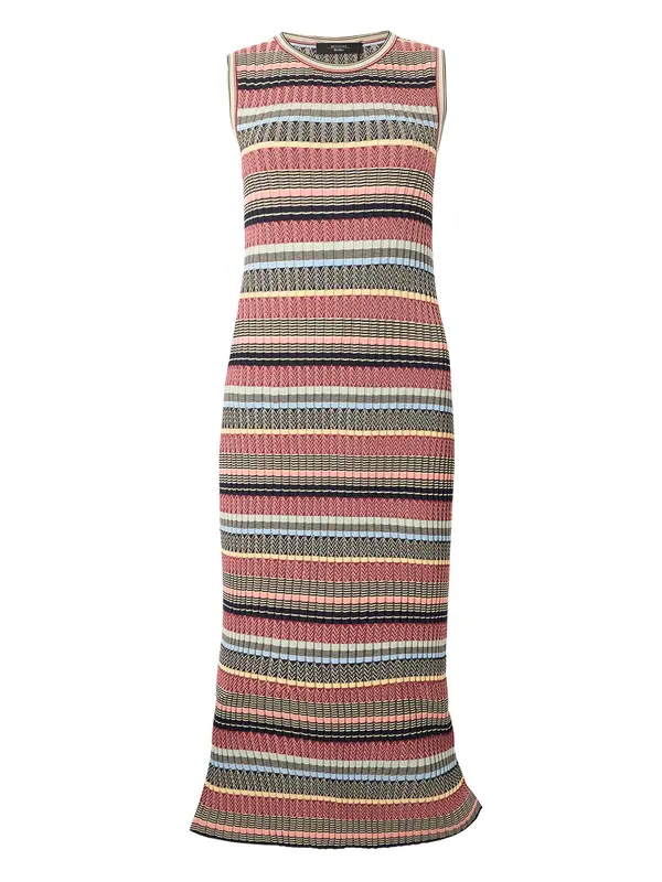 Weekend Max Mara Weekend Max Mara Pletena obleka 'SNOB'  pastelno rumena / pastelno zelena / burgund / črna