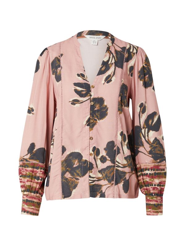 WHITE STUFF WHITE STUFF Bluza 'Paloma'  rjava / roza / vinsko rdeča / črna