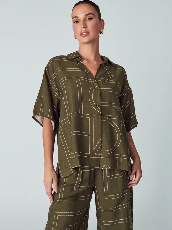 Willa Willa Bluza 'Diana'  oliva / bela