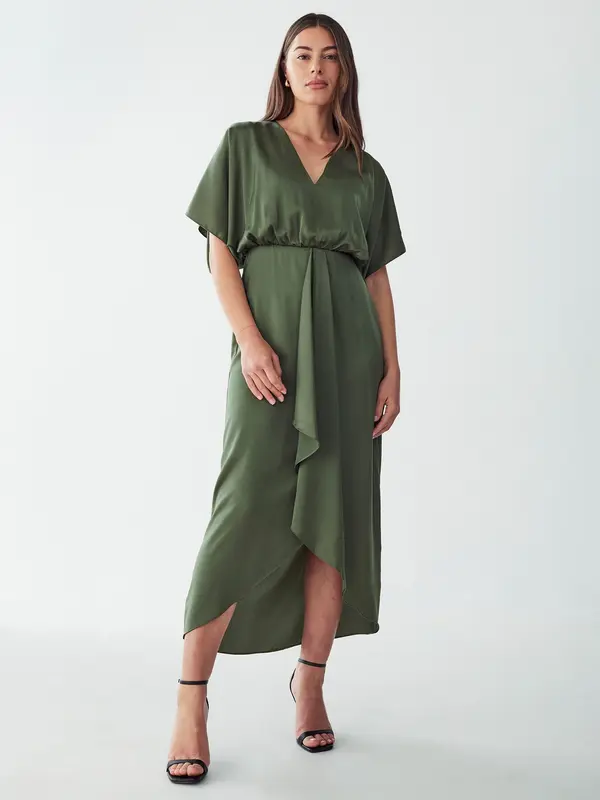 Willa Willa Obleka 'BRENA MIDI DRESS'  kaki