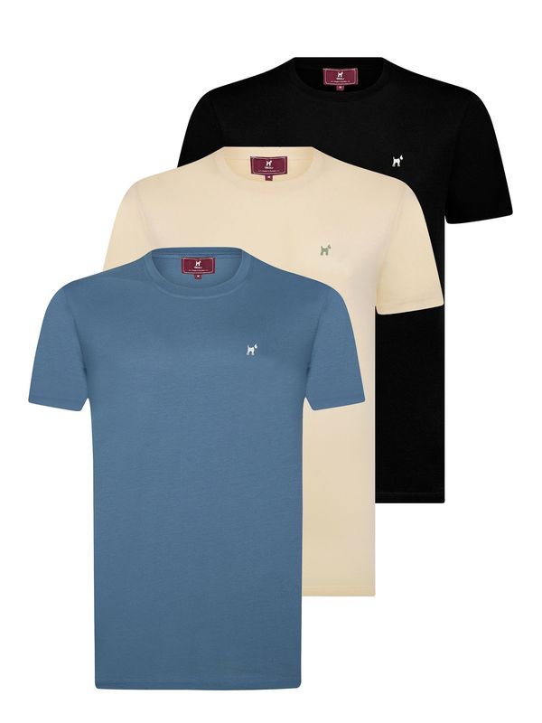 Williot Williot Majica  bež / modra / črna