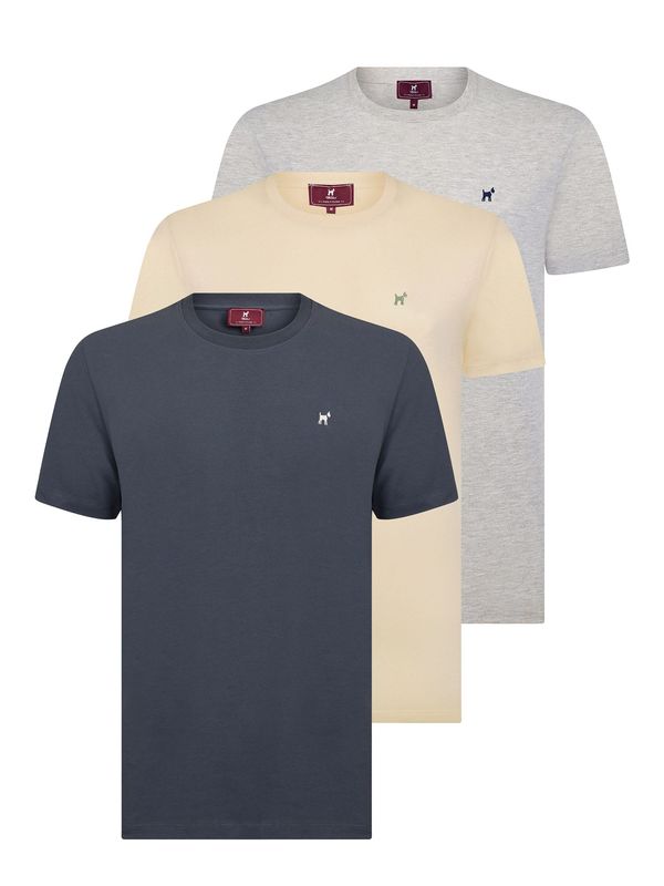 Williot Williot Majica  kremna / antracit / svetlo siva / črna