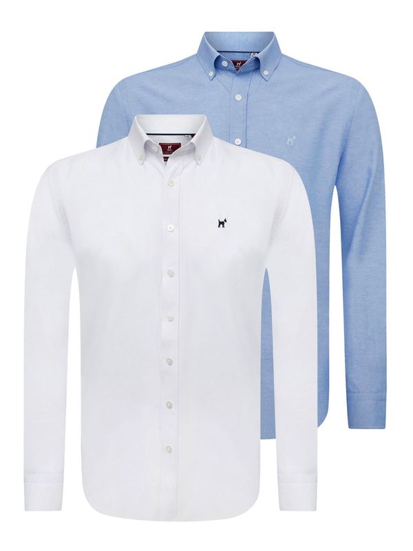 Williot Williot Poslovna srajca 'Oxford '  modra / bela
