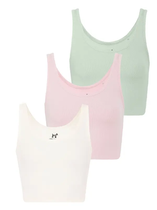 Williot Williot Top  pastelno zelena / roza / bela
