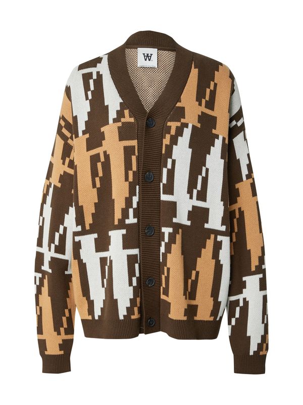 WOOD WOOD WOOD WOOD Pletena jopa 'Leo'  kapučino / temno rjava / bela