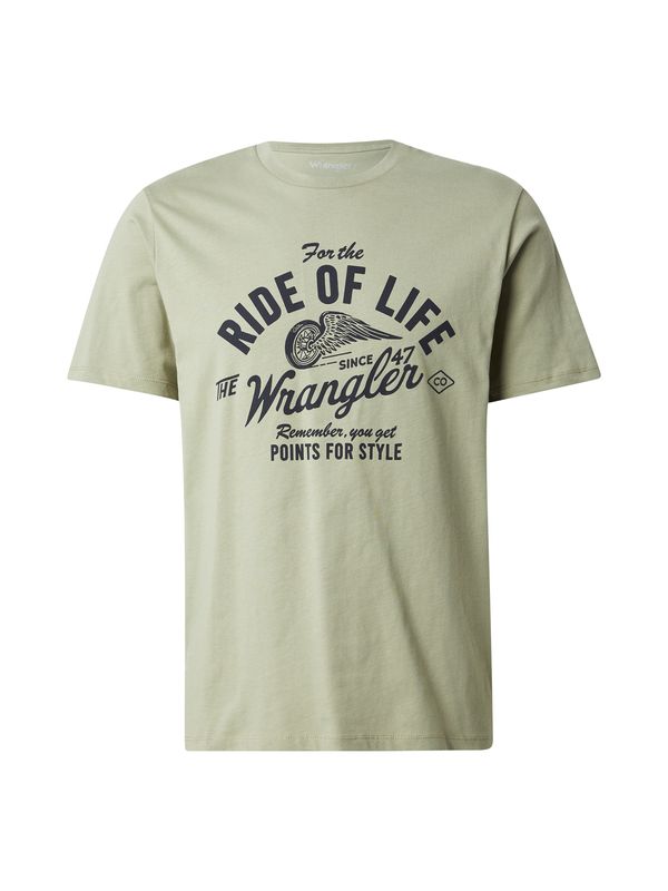 WRANGLER WRANGLER Majica 'AMERICANA'  pastelno zelena / črna