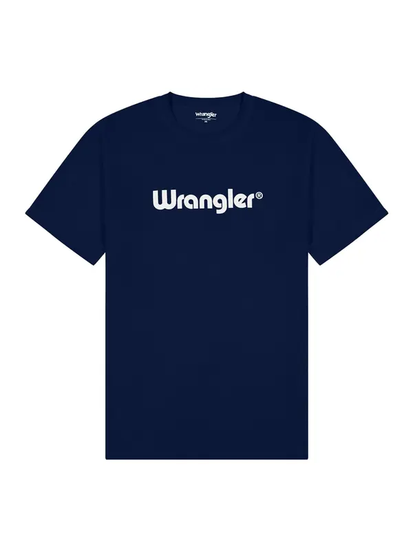 WRANGLER WRANGLER Majica 'LOGO TEE'  marine / bela