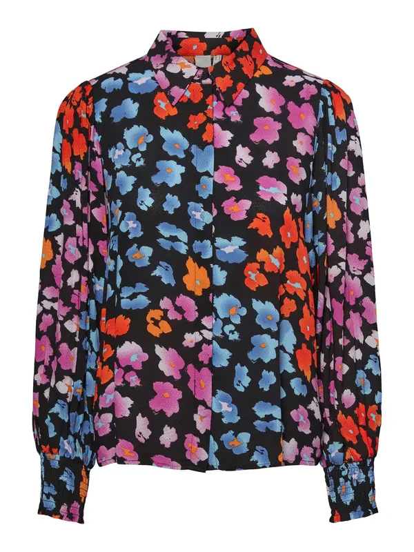 YAS YAS Bluza 'ALIRA'  nebeško modra / oranžna / pitaja / črna