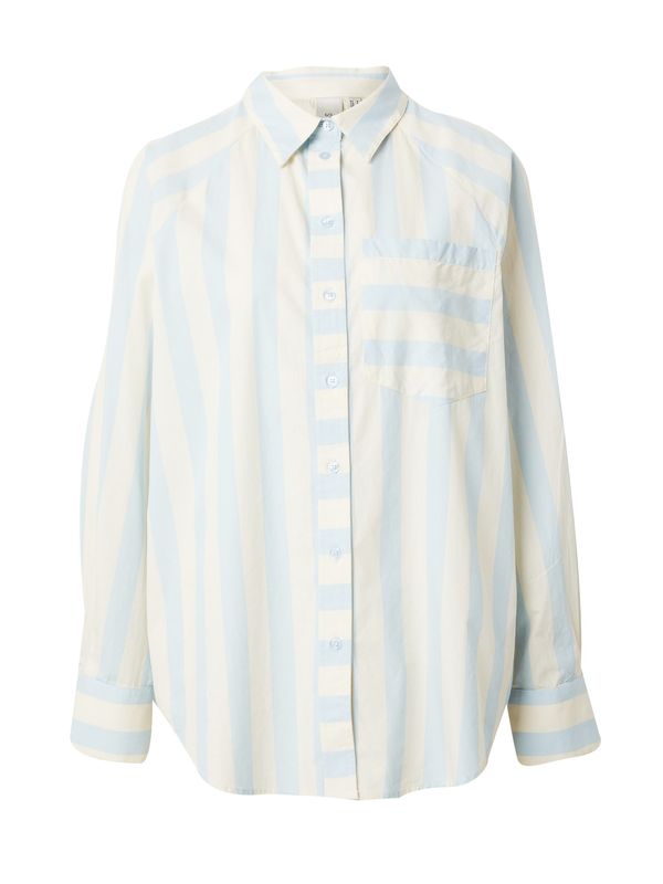 YAS YAS Bluza 'MONDAY'  ecru / svetlo modra