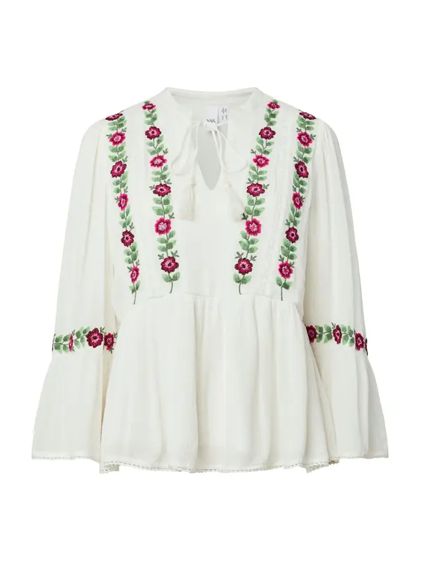 YAS YAS Bluza 'YASChella'  svetlo zelena / roza / temno rdeča / bela