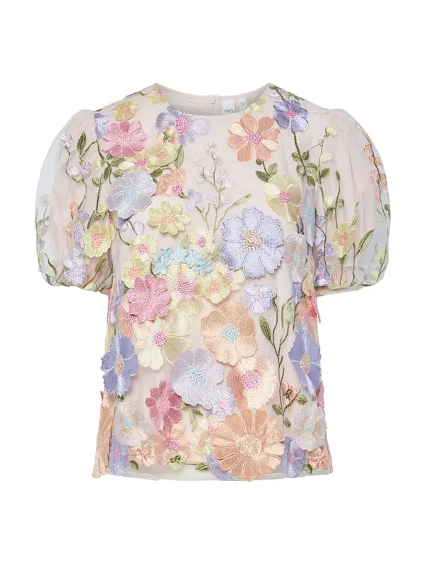 YAS YAS Bluza 'YASFlowering'  svetlo modra / svetlo rumena / zelena / majnica