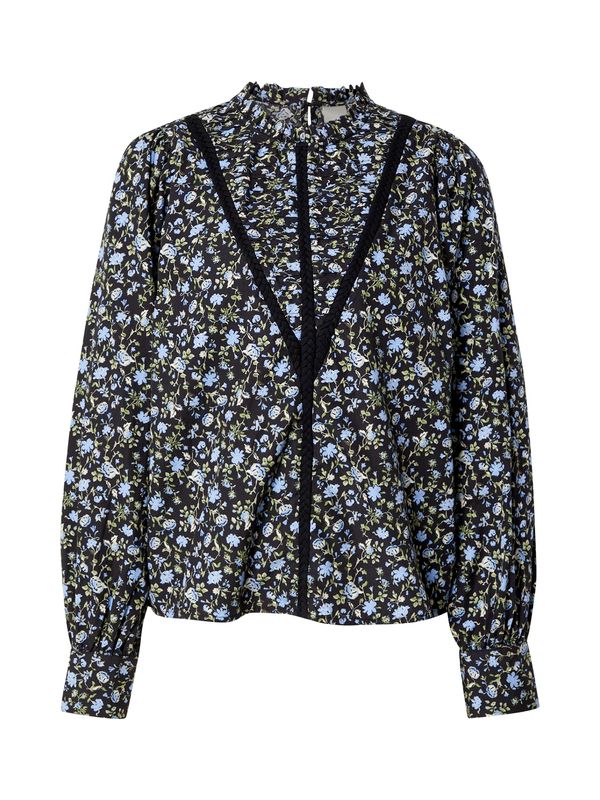 YAS YAS Bluza 'YASMILUMA'  kraljevo modra / oliva / črna / bela