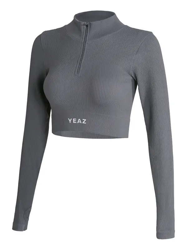 YEAZ YEAZ Funkcionalna majica 'Runway'  bazaltno siva / bela