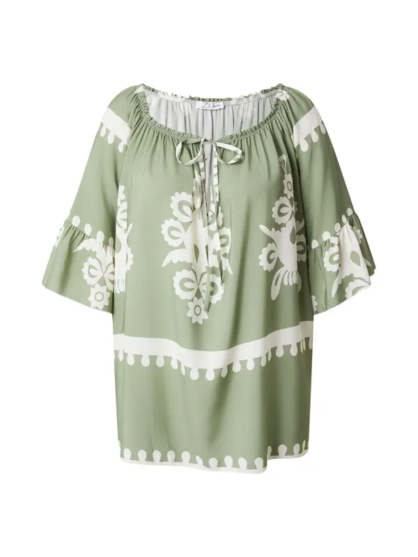 Z-One Z-One Bluza 'Al44iena'  kaki / bela