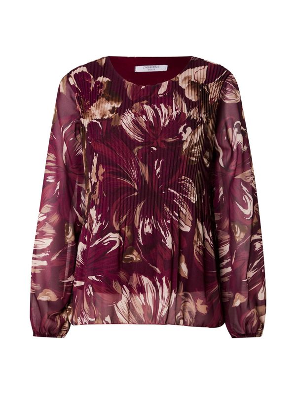 ZABAIONE ZABAIONE Bluza 'As44yaa'  bež / svetlo rjava / burgund / rdeče vijolična