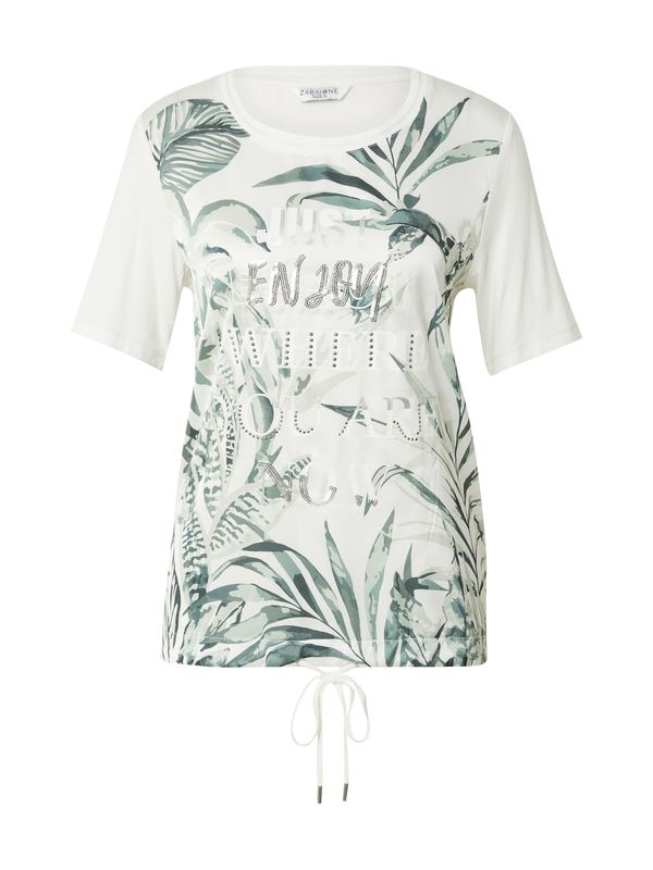 ZABAIONE ZABAIONE Majica 'Ab44ril'  oliva / smaragd / srebrna / bela