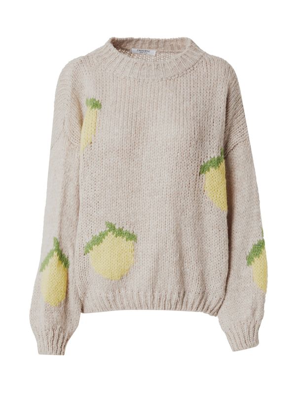 ZABAIONE ZABAIONE Pulover 'Annabellee'  rumena / temno siva / zelena