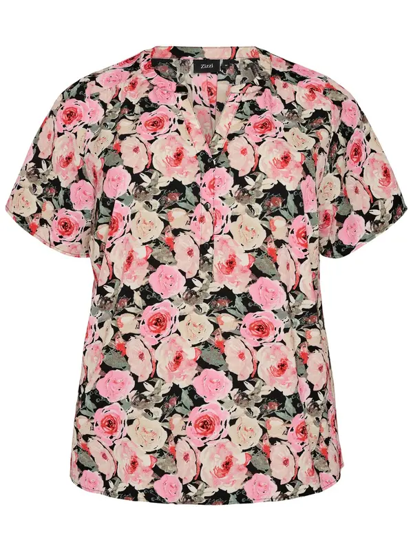 Zizzi Zizzi Bluza 'Caanni'  bež / roza / svetlo roza / črna