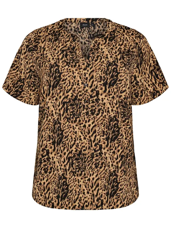 Zizzi Zizzi Bluza 'Caanni'  rjava / črna