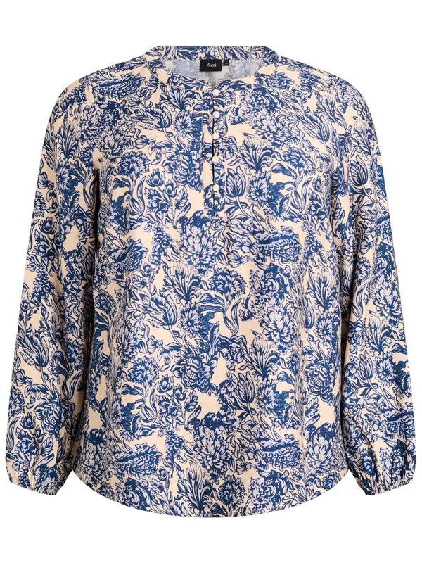 Zizzi Zizzi Bluza 'Caava'  bež / modra