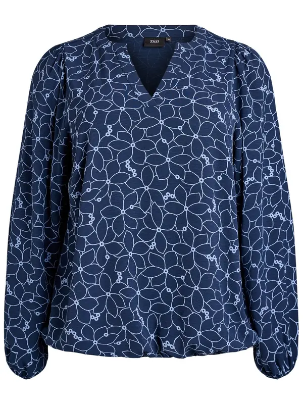 Zizzi Zizzi Bluza 'Cabine'  mornarska / bela