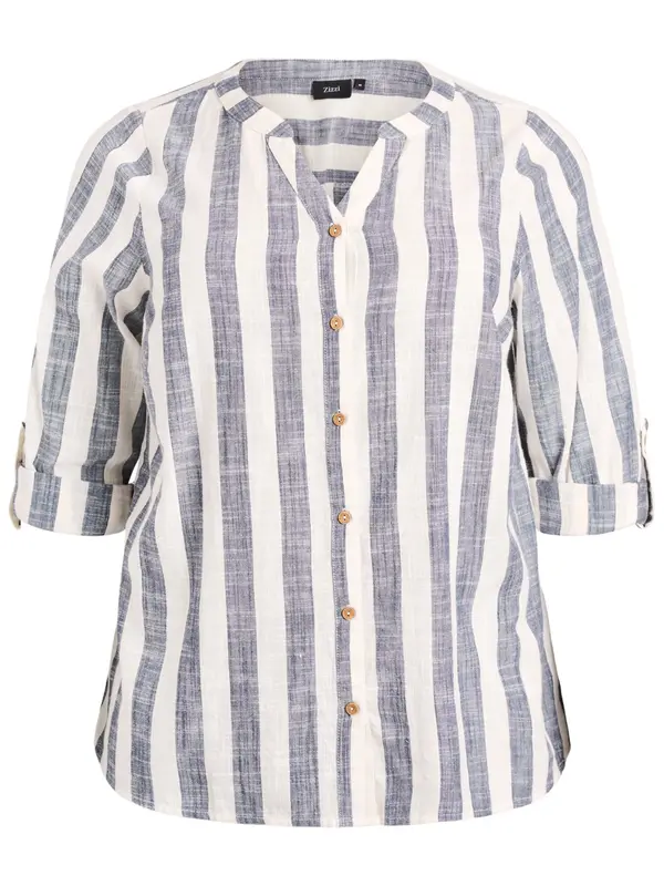 Zizzi Zizzi Bluza 'Cannana'  dimno modra / bela