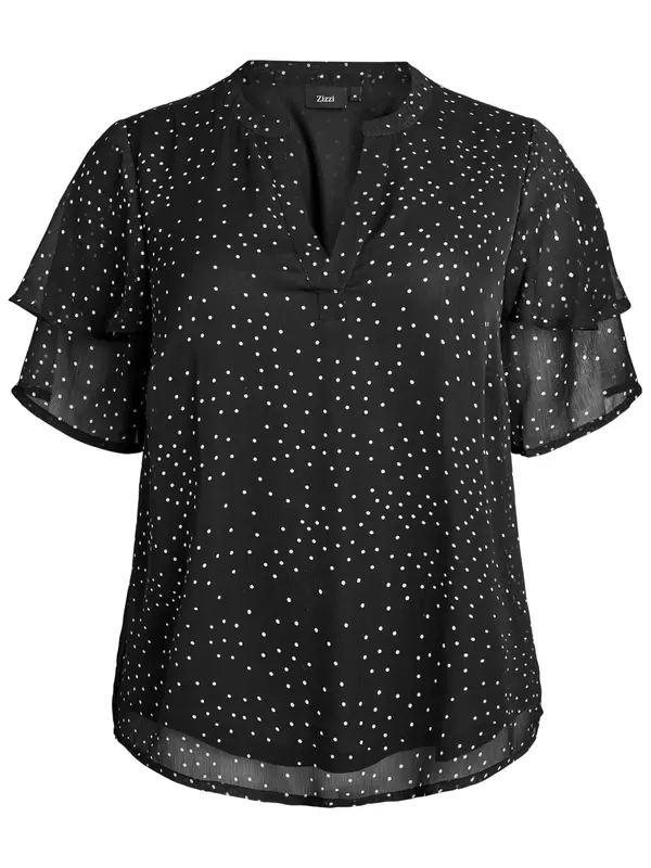 Zizzi Zizzi Bluza 'Doru'  črna / bela