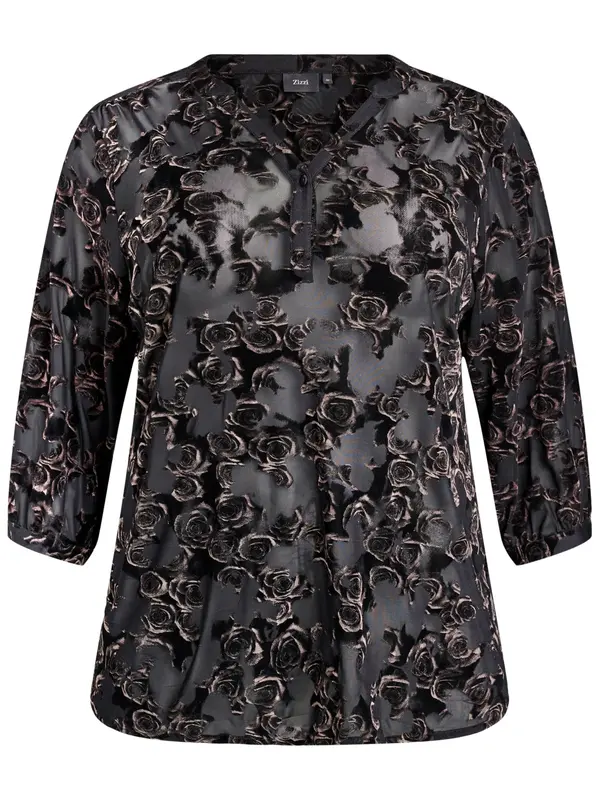 Zizzi Zizzi Bluza 'Eselma'  bronasta / črna