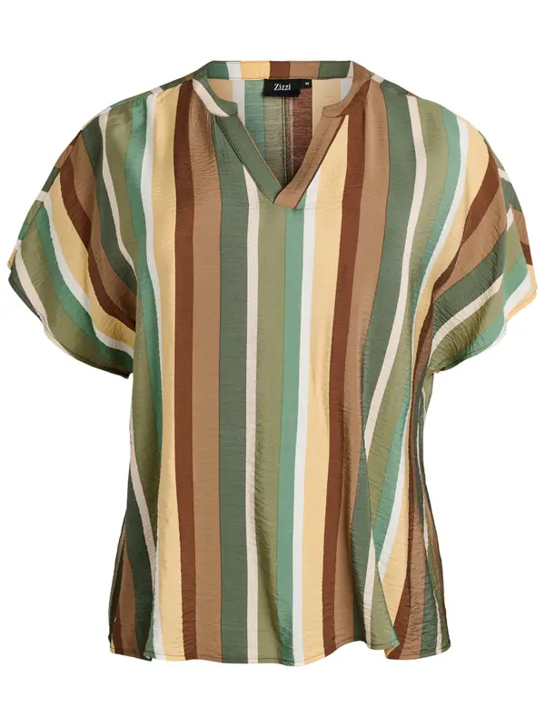 Zizzi Zizzi Bluza 'Fina'  bež / rjava / zelena / bela