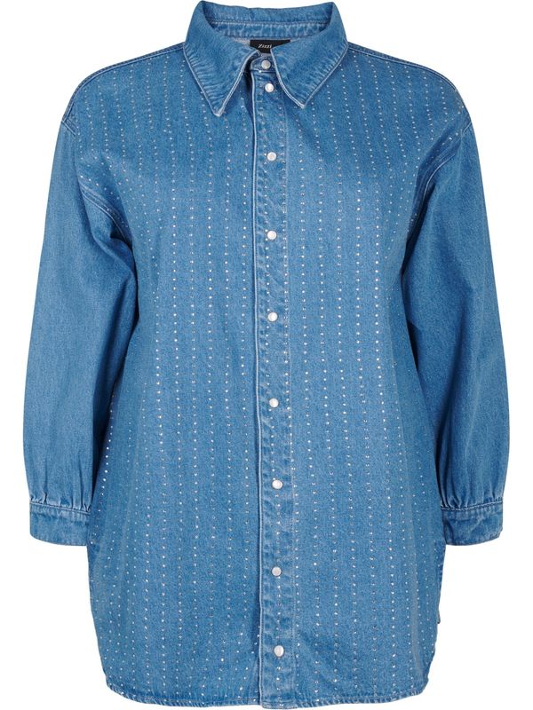 Zizzi Zizzi Bluza 'Jamia'  moder denim / srebrna