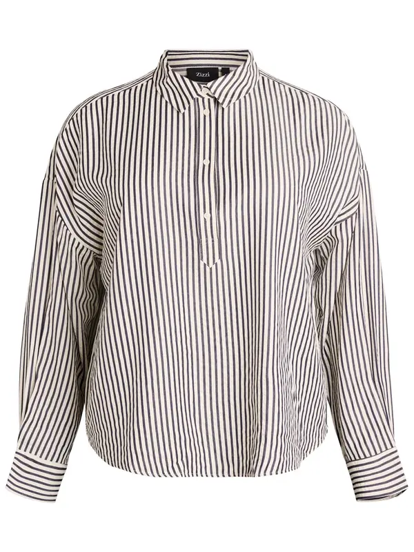 Zizzi Zizzi Bluza 'Manavas'  črna / bela