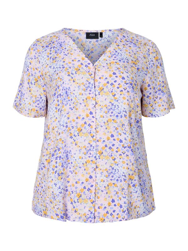 Zizzi Zizzi Bluza 'MCLAUDIA'  rumena / lila / roza