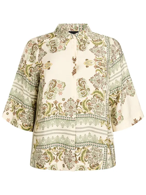 Zizzi Zizzi Bluza 'Mestea'  bež / rjava / pastelno zelena