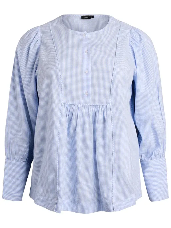Zizzi Zizzi Bluza 'Mfia'  svetlo modra / bela