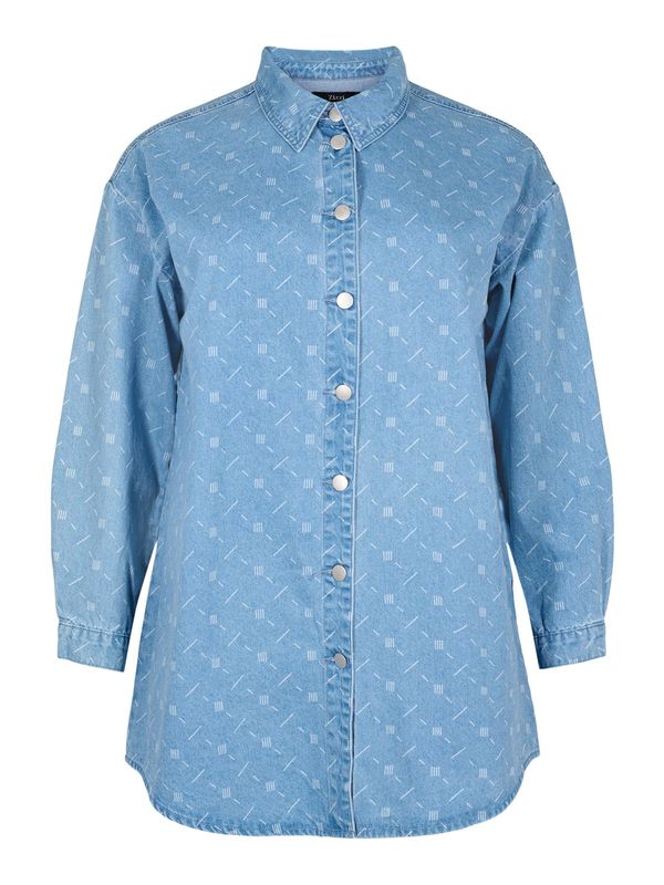 Zizzi Zizzi Bluza  moder denim / bela