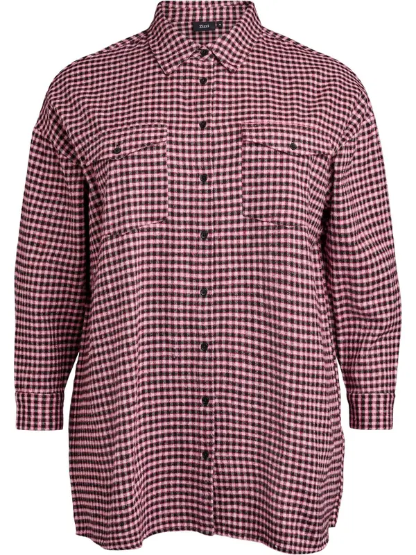 Zizzi Zizzi Bluza 'MRAFINE'  vinsko rdeča / pastelno rdeča / črna