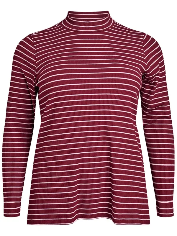 Zizzi Zizzi Bluza 'Sibine'  rdeča / črna