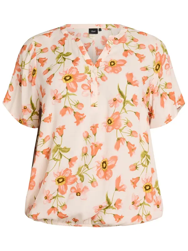 Zizzi Zizzi Bluza 'VBella'  svetlo bež / oliva / svetlo oranžna