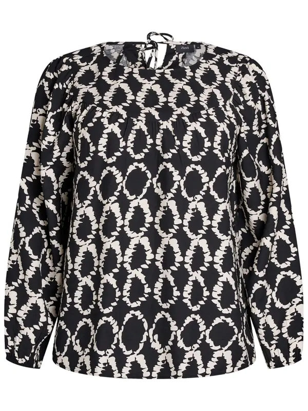 Zizzi Zizzi Bluza 'Vellen'  črna / off-bela