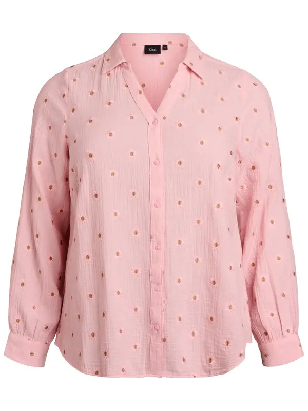 Zizzi Zizzi Bluza 'Viva'  svetlo rjava / roza
