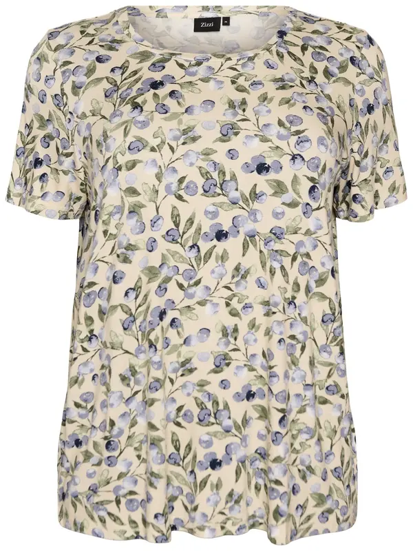 Zizzi Zizzi Bluza 'Vmalis'  svetlo bež / modra / kaki