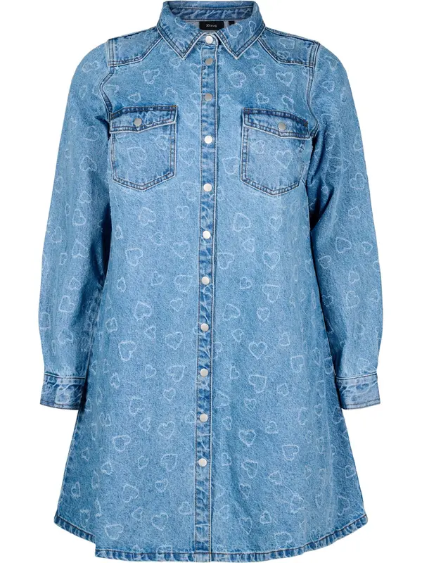 Zizzi Zizzi Dolga srajca 'JVERA'  modra / moder denim