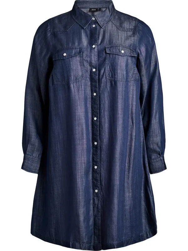 Zizzi Zizzi Dolga srajca  moder denim