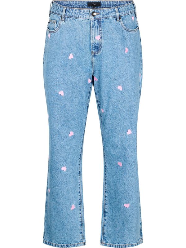 Zizzi Zizzi Kavbojke 'GEMMA'  moder denim / roza