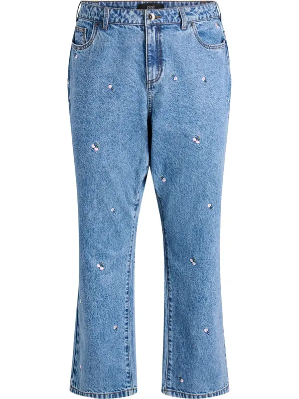 Zizzi Zizzi Kavbojke 'Gemma'  moder denim / svetlo zelena / roza